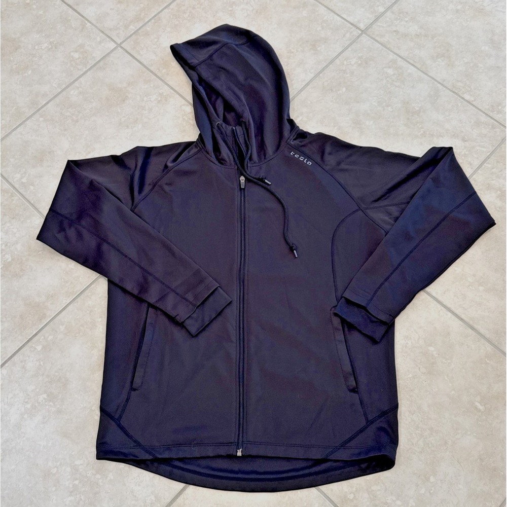 Tesla‎ Jacket Sz XL Black Hooded Softshell Full Zip Athletic Casual Work Travel